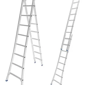 Escada MOR Alumínio 2x8 Degraus – Extensiva, 150kg