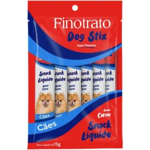 Finotrato Dog Stix Sabor Carne – Snack líquido para cães (6 × 15 g)