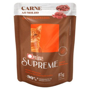 Quatree Supreme Sachê Gatos Castrados Sabor Carne ao Molho 85 g