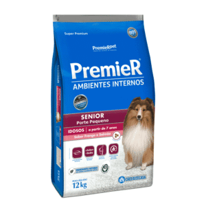 Premier Ambientes Internos Sênior Porte Pequeno – Sabor Frango e Salmão 12kg
